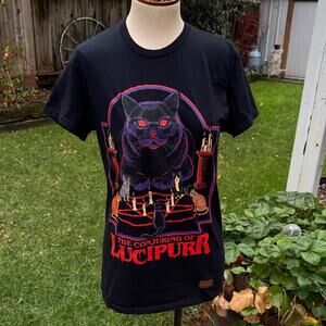 The Conjuring of Lucipurr Steven Rhodes Black T Shirt Men's Size Small